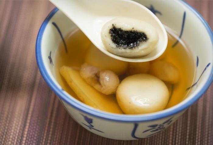 豆腐芝麻湯圓示意圖